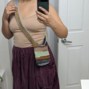 Handcrafted Multicolor Crochet Crossbody Bag